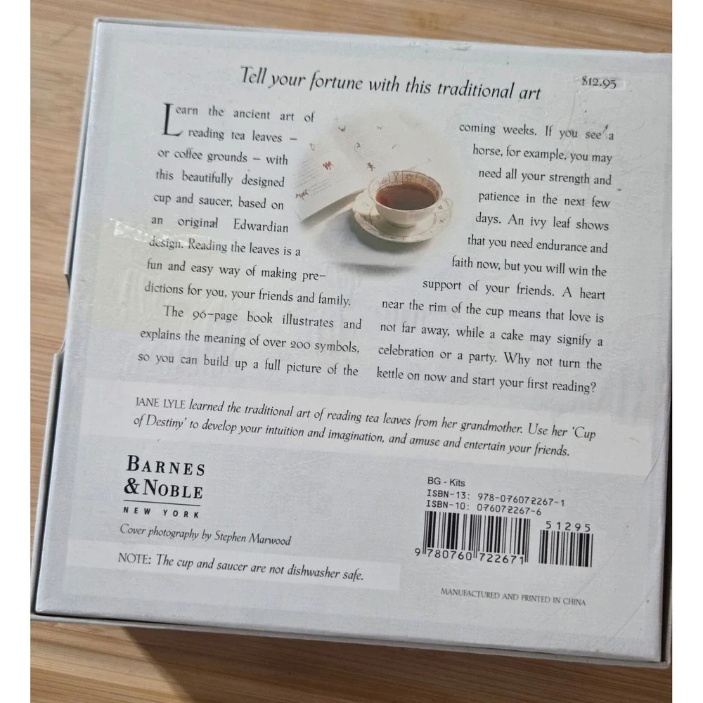 The Cup of Destiny Jane Lyle Fortune Telling Tea Leaf Reading Cup Saucer Kit